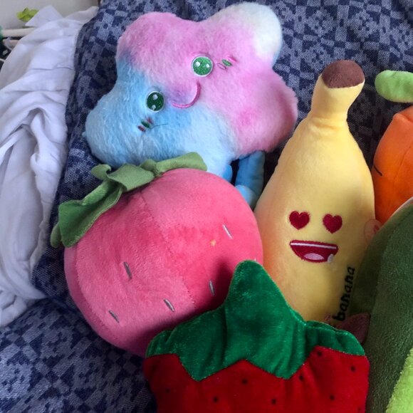Lot 8 Kawaii Plush Toys Foodie Fruit Veggie Avocado Banana Eggplant Cute Gift - Picture 4 of 4